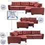 Imagem de Sofa de Canto Retrátil e Reclinável com Molas Cama inBox Oklahoma 3,45X2,41 ou 2,41X3,45 Vermelho