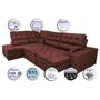 Imagem de Sofá de Canto Retrátil e Reclinável com Molas Cama inBox Platinum Esquerdo 3,00x2,36 Suede Vinho