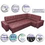 Imagem de Sofa de Canto Retrátil e Reclinável de Molas Cama inBox Austin 3,85X2,64 ou 2,64X3,85 Velusoft Vinho