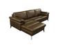 Imagem de Sofá de Couro Asti 3 lugares com Chaise Esquerda Marrom Bicolor - Mempra Design