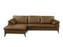 Imagem de Sofá de Couro Asti 3 lugares com Chaise Esquerda Marrom Bicolor - Mempra Design