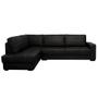 Imagem de Sofá de Couro Canto Marrocos 3 lugares - Chaise Esquerda - Preto