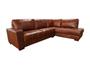 Imagem de Sofá de Couro Canto Marrocos 3 lugares com Chaise Direita Conhaque com Brilho - Mempra Design