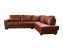 Imagem de Sofá de Couro Canto Marrocos 3 lugares com Chaise Direita Conhaque com Brilho - Mempra Design