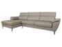 Imagem de Sofá de Couro Hannover 3 lugares com Chaise Baú Esquerda - Avelã