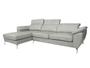 Imagem de Sofá de Couro Hannover 3 lugares com Chaise Baú Esquerda - Soft Gray