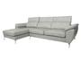 Imagem de Sofá de Couro Hannover 3 lugares com Chaise Baú Esquerda - Soft Gray