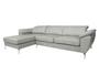 Imagem de Sofá de Couro Hannover 3 lugares com Chaise Baú Esquerda - Soft Gray