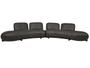 Imagem de Sofá de Couro Onix Big Chaise 4,20 m Soft Charcoal - Mempra