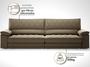 Imagem de Sofá de Duplo Molejo com Carregador USB, Retrátil e Reclinável Valencia 2,10m Veludocristal Castor- NETSOFAS