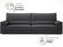 Imagem de Sofá de Duplo Molejo com Carregador USB, Retrátil e Reclinável Valencia 2,90m Linho Soft Grafite- NETSOFAS