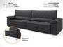 Imagem de Sofá de Duplo Molejo com Carregador USB, Retrátil e Reclinável Valencia 2,90m Linho Soft Grafite- NETSOFAS