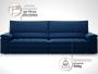 Imagem de Sofá de Duplo Molejo com Carregador USB, Retrátil e Reclinável Valencia 2,90m Veludocristal Azul Marinho- NETSOFAS