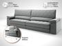 Imagem de Sofá de Duplo Molejo com Carregador USB, Retrátil e Reclinável Valencia 2,90m Veludocristal Cinza- NETSOFAS