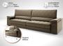 Imagem de Sofá de Duplo Molejo com Carregador USB, Retrátil e Reclinável Viena 2,90m Veludocristal Castor- NETSOFAS