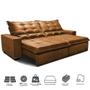 Imagem de Sofá de material sintético Retrátil e Reclinável 2,75m Cama inBox Bourbon SoftGelD40 Caramelo