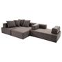 Imagem de Sofá Decorativo 3 Módulos e 5 Encostos Happiness Com 4 Almofadas Linho Cinza G66 - Gran Belo