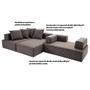 Imagem de Sofá Decorativo 3 Módulos e 5 Encostos Happiness Com 4 Almofadas Linho Cinza G66 - Gran Belo