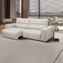 Imagem de Sofá Decorativo Barbosa 3 Lugares Sala de estar 250cm Reclinável e Retrátil Couro Off White G88 - Gran Belo