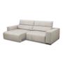 Imagem de Sofá Decorativo Barbosa 3 Lugares Sala de estar 250cm Reclinável e Retrátil Couro Off White G88 - Gran Belo