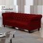 Imagem de Sofá Decorativo Sala de Estar Chesterfield 4 Lugares 240cm Couro Vermelho - Mozzelar