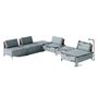 Imagem de Sofá  Dream Chaise com Puff 4,80m em Boucle Alaska Verde Água e material sintético Durango Terracota - Home Mobily
