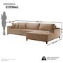Imagem de Sofá Grécia 4 lugares com Chaise Linho 2,70M