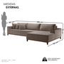 Imagem de Sofá Grécia 4 lugares com Chaise Linho 2,90M