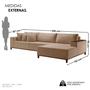 Imagem de Sofá Grécia 4 lugares com Chaise Linho 2,90M