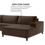 Imagem de Sofá Grécia 4 lugares com Chaise Veludo 2,90M