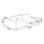 Imagem de Sofá Ilha 2 Lugares Living 232cm Modulado Sala Lary Bouclê Azul/PU Pto K01 - D'Rossi