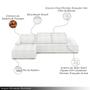 Imagem de Sofá Ilha com Encosto e Almofadas Delta 375cm Modulado Chaise e Puffs Bouclê Off white G52 - Gran Belo