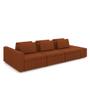 Imagem de Sofá Ilha com Encosto e Almofadas Móveis Olimpo 335cm Modulado Linho Terracota G45 - Gran Belo