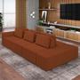 Imagem de Sofá Ilha com Encosto e Almofadas Móveis Olimpo 335cm Modulado Linho Terracota G45 - Gran Belo