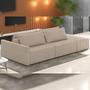 Imagem de Sofá Ilha Modular Para Sala 232cm com Puff Dublin K01 Linho Bege - Lyam Decor