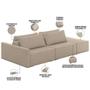 Imagem de Sofá Ilha Modular para Sala 232cm com Puff Dublin K01 Linho Bege - Lyam Decor