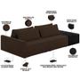 Imagem de Sofá Ilha Modular Para Sala 252cm com Puff Dublin K01 Veludo Marrom e Sintético Preto - Lyam Decor