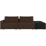 Imagem de Sofá Ilha Modular Para Sala 252cm com Puff Dublin K01 Veludo Marrom e Sintético Preto - Lyam Decor