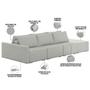 Imagem de Sofá Ilha Modular Para Sala 342cm com Puff Dublin K01 Linho Cinza - Lyam Decor