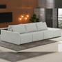 Imagem de Sofá Ilha Modular Para Sala 342cm com Puff Dublin K01 Linho Cinza - Lyam Decor