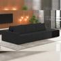 Imagem de Sofá Ilha Modular Para Sala 342cm com Puff Dublin K01 Veludo Preto e Sintético Preto - Lyam Decor