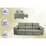Imagem de Sofa Itália 2,02 Mts Retrátil e Reclinavel Tecido Suede Cinza - Cama InBox