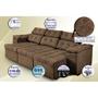 Imagem de Sofa Itália 2,62 Mts Retrátil e Reclinavel Tecido Suede Café - Cama InBox
