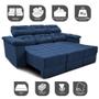 Imagem de Sofa Itália 2,80 Mts Retrátil e Reclinavel Tecido Suede Azul - Cama InBox