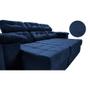 Imagem de Sofa Itália 2,80 Mts Retrátil e Reclinavel Tecido Suede Azul - Cama InBox