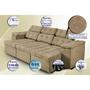 Imagem de Sofa Itália 2,82 Mts Retrátil e Reclinavel Tecido Suede Castor - Cama InBox