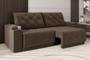 Imagem de Sofá Jaguar 2,50m Retrátil/Reclinável Bipartido Suede Marrom - XFlex Sofas