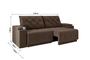 Imagem de Sofá Jaguar 2,50m Retrátil/Reclinável Bipartido Suede Marrom - XFlex Sofas