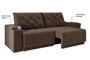 Imagem de Sofá Jaguar 2,50m Retrátil/Reclinável Bipartido Suede Marrom - XFlex Sofas