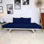 Imagem de Sofá Japão Futon Acquablock Azul Royal Em Madeira Maciça